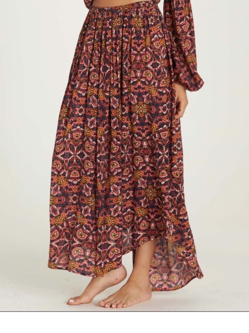 Billabong Maxi Skirt fun print rayon viscose size Medium